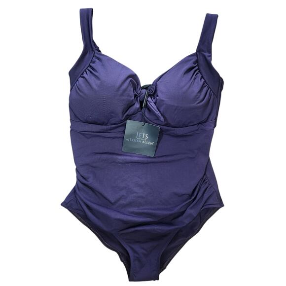 JETS By Jessika Allen One Piece Swimsuit Purple 14 Beach Vacation Resortwear - Picture 1 of 5